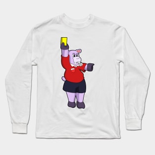 Hippo at Soccer as Referee Long Sleeve T-Shirt